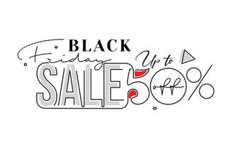 affiche de promotion de vente du vendredi noir ou conception de bannière, offre spéciale 50 vente, modèle vectoriel de promotion et d'achat.