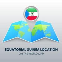 icône de localisation de la guinée équatoriale sur la carte du monde, icône d'épingle ronde de la guinée équatoriale vecteur