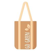 sac d'épicerie réutilisable vide de dessin vectoriel avec eco quot pour des aliments biologiques sains.