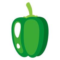 légume de poivron vert frais de dessin animé de vecteur. vecteur