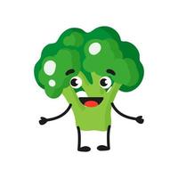 vecteur de dessin animé joyeux personnage de brocoli mignon.