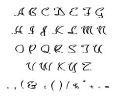 ensemble d'alphabet de style coupe créative noir vecteur