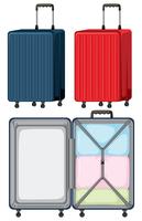 Ensemble de bagages sur fond blanc vecteur