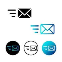 illustration d'icône de courrier envoyé abstrait vecteur