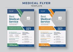 modèle de flyer médical, flyer médical de santé, conception de modèle de flyer médical moderne, affiche médicale vecteur