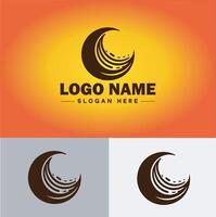 lune logo icône pour affaires marque app icône étoiles lune nuit lit logo modèle vecteur