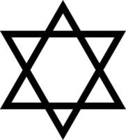 symbole religieux d'icône de judaïsme noir vecteur