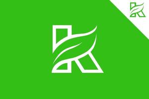 lettre r ou k nature logo design vecteur