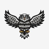 illustration de logo de hibou pour mascotte vecteur