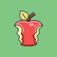 illustration de l'icône pomme à moitié mordue vecteur