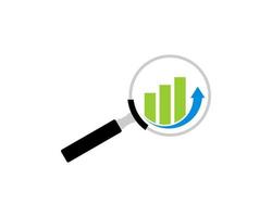 loupe avec bar des finances à l'intérieur vecteur