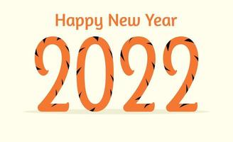 carte de joyeux nouvel an chinois 2022. chiffres amusants. année du tigre. vecteur