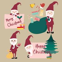 collection de santa clause vector plate