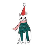 dessin animé de chat portant un pull vecteur