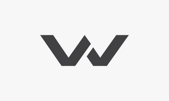 w ou vw ou wv lettre logo isolé sur fond blanc. vecteur