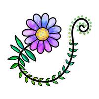 fleur aquarelle doodle dessinés à la main vecteur