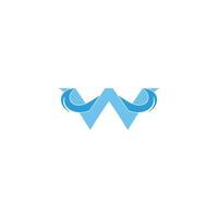 lettre w eau vagues symbole vecteur logo