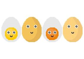 une collection d'illustrations d'œufs avec des thèmes de pixels vecteur