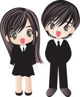 homme et femme couple vecteur dessin animé clipart kawaii