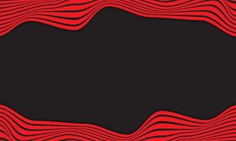 fond abstrait à rayures en noir et rouge avec motif de lignes ondulées. vecteur