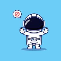 astronaute mignon posant les mains interdire vecteur