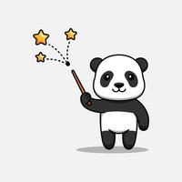 panda mignon montrant des étoiles vecteur