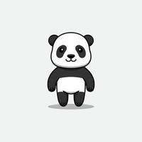 panda mignon avec un visage heureux vecteur