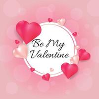 bannière de la Saint-Valentin avec des coeurs sur fond rose. concept de la Saint-Valentin heureuse. sois ma Valentine. pour cartes, bannières, publicités. vecteur