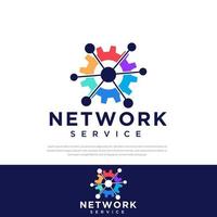 conception de logo technologie de réseau service de connexion couleur de réseau .modèles Symboles Icônes vecteur