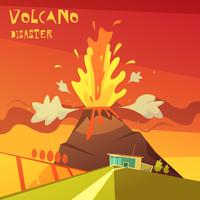 Illustration d&#39;une catastrophe volcanique vecteur