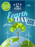 Affiche de sensibilisation à l&#39;écologie du Jour de la Terre vecteur