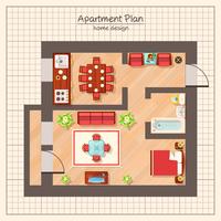 Illustration du plan de l&#39;appartement vecteur