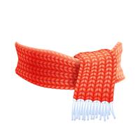 Pictogramme plat écharpe tricotée à la main en hiver vecteur