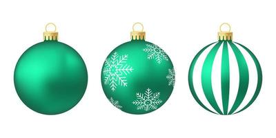 jouet d'arbre de noël menthol vert ou boule illustration couleur volumétrique et réaliste vecteur