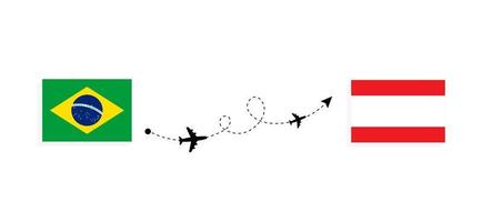 vol et voyage du brésil au liban par concept de voyage en avion de passagers vecteur