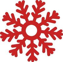 illustration vectorielle d'élément de décor de flocon de neige d'hiver rouge. ornement de glace rouge. élément décoratif de vacances de noël vecteur