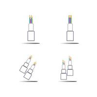 modèle de conception d'illustration d'icône de vecteur de câble de fibre optique