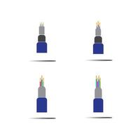 modèle de conception d'illustration d'icône de vecteur de câble de fibre optique