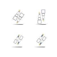 modèle de conception d'illustration d'icône de vecteur de câble de fibre optique