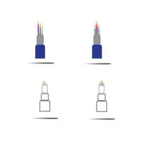 modèle de conception d'illustration d'icône de vecteur de câble de fibre optique