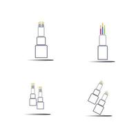 modèle de conception d'illustration d'icône de vecteur de câble de fibre optique