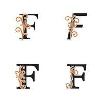 lettre créative f logo design vecteur modèle symbole logotype.