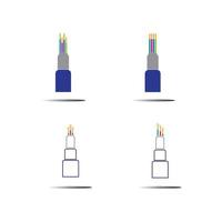 modèle de conception d'illustration d'icône de vecteur de câble de fibre optique