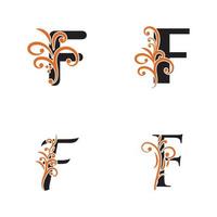 lettre créative f logo design vecteur modèle symbole logotype.