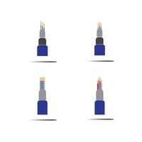 modèle de conception d'illustration d'icône de vecteur de câble de fibre optique