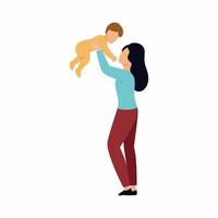 la mère tient l'enfant. la mère et l'enfant. illustration vectorielle à plat sur le thème de la parentalité. vecteur