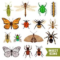 Insectes Icons Set vecteur
