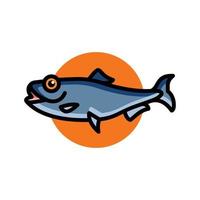 conception de logo animal simple vecteur le poisson alose américain unique
