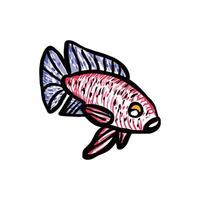 vecteur de conception poisson décoratif unique ou adapté au logo de la poissonnerie ornementale, etc.