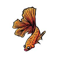vecteur de conception unique poisson betta ou poisson de combat adapté au logo de la poissonnerie ornementale, etc.